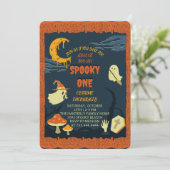 Invitation d'anniversaire éffrayant un Halloween (Debout devant)