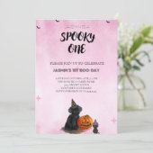 Invitation d'anniversaire éffrayant un Halloween (Debout devant)