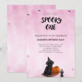 Invitation d'anniversaire éffrayant un Halloween (Devant / Derrière)