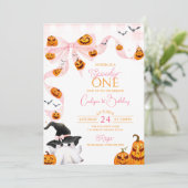 Invitation d'anniversaire éffrayant un Halloween (Debout devant)