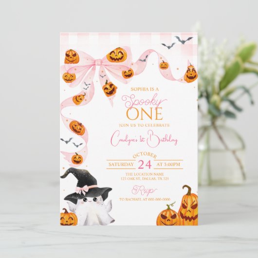 Invitation d'anniversaire éffrayant un Halloween (Debout devant)