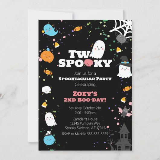 Invitation d'anniversaire Éffrayante (Devant)