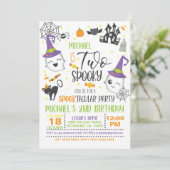 Invitation d'anniversaire Éffrayante - Blanc (Debout devant)