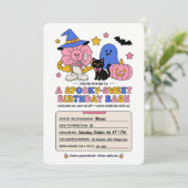 Invitation d'anniversaire effrayante et douce pour (Debout devant)