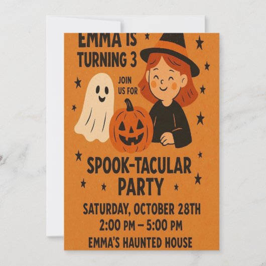 Invitation d'anniversaire éffrayante | Fête d'Hall (Devant)