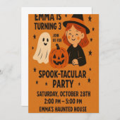 Invitation d'anniversaire éffrayante | Fête d'Hall (Devant / Derrière)