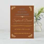 Invitation d'anniversaire | Élégant 50ème Feuille (Debout devant)