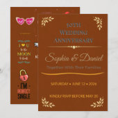 Invitation d'anniversaire | Élégant 50ème Feuille (Devant / Derrière)