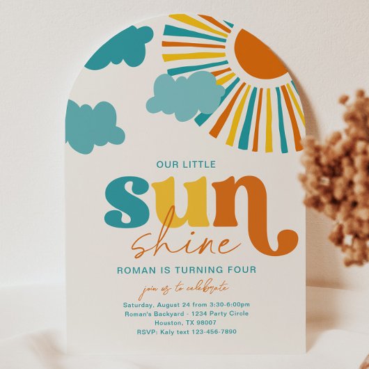 Invitation d'anniversaire Elegant Arch Sun