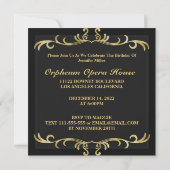 Invitation d'anniversaire Elegant Argent et Or (Dos)