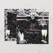 Invitation d'anniversaire Élégant Chic 50 & Fabule (Devant / Derrière)