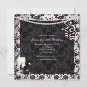 Invitation d'anniversaire Élégant Chic 50 & Fabule (Dos)