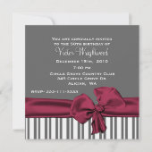 Invitation d'anniversaire Elegant Grey and Maroon (Devant)