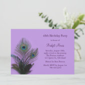 Invitation d'anniversaire Elegant Peacock (Debout devant)