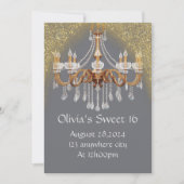 INVITATION D'ANNIVERSAIRE ELEGANT SWEET 16 (Devant)