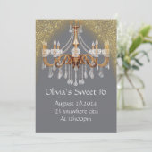 INVITATION D'ANNIVERSAIRE ELEGANT SWEET 16 (Debout devant)