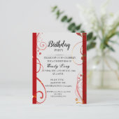 Invitation d'anniversaire élégante au chrysanthème (Debout devant)