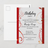 Invitation d'anniversaire élégante au chrysanthème (Devant / Derrière)