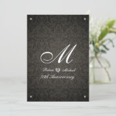 Invitation d'anniversaire élégante avec monogramme (Debout devant)