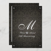 Invitation d'anniversaire élégante avec monogramme (Devant / Derrière)