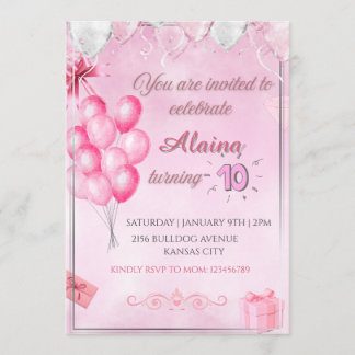 Invitation d'anniversaire élégante avec scintillem