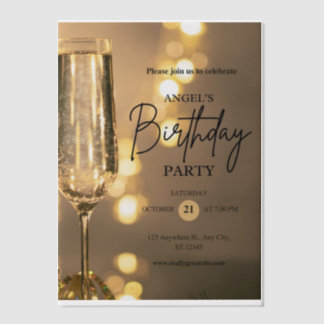 Invitation d'anniversaire élégante avec superposit