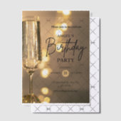 Invitation d'anniversaire élégante avec superposit (Décalage (Invitation))
