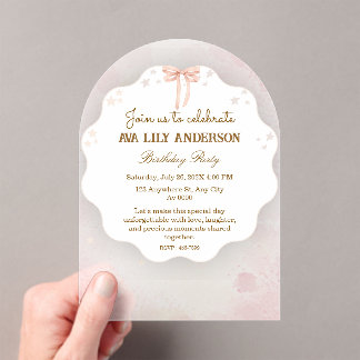 Invitation d'anniversaire élégante en acrylique