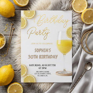 Invitation d'anniversaire élégante inspirée du cit