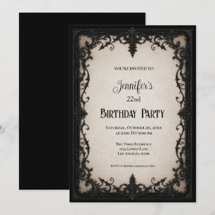 Invitation d'anniversaire élégante vintage