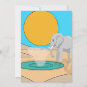 Invitation d'anniversaire éléphant mignon | Pastel (Devant)