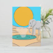 Invitation d'anniversaire éléphant mignon | Pastel (Debout devant)
