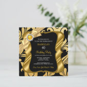 Invitation d'anniversaire Elite Perle Or Arc Noir (Debout devant)