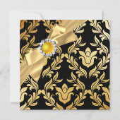 Invitation d'anniversaire Elite Perle Or Arc Noir (Dos)