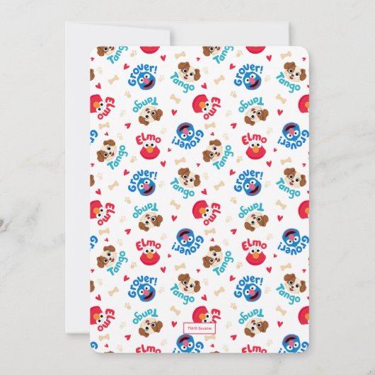 Invitation d'anniversaire Elmo, Grover & Tango (Dos)