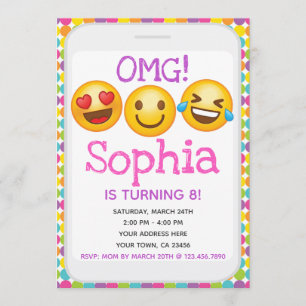 Invitation d'anniversaire Emoji