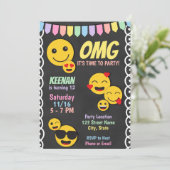 Invitation d'anniversaire Emoji (Debout devant)