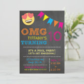 Invitation d'anniversaire Emoji (Debout devant)