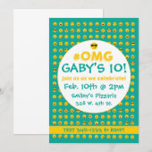 Invitation d'anniversaire Emoji (Devant / Derrière)