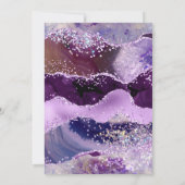 Invitation d'anniversaire en agate pailletée viole (Dos)