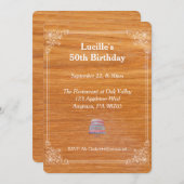 Invitation d'anniversaire en bois (Devant / Derrière)