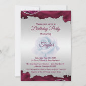 Invitation d'anniversaire en Bourgogne et en argen (Devant)