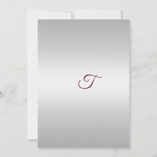 Invitation d'anniversaire en Bourgogne et en argen (Dos)