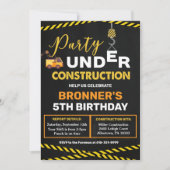 Invitation d'anniversaire en construction (Devant)