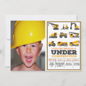 Invitation d'anniversaire en construction - Tous â (Devant)