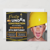 Invitation d'anniversaire en construction - Tous â (Devant)