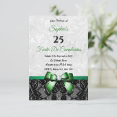 Invitation d'anniversaire en dentelle et damas (Debout devant)
