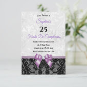 Invitation d'anniversaire en dentelle et damas (Debout devant)