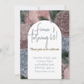 Invitation d'anniversaire en fleurs profondes (Devant)