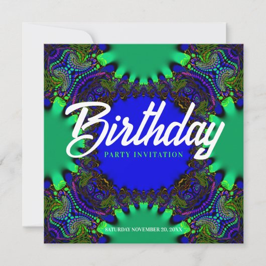 Invitation d'anniversaire en forêt fantastique (Devant)